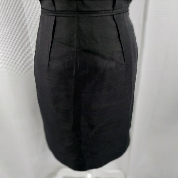 NWT@$229! TALBOTS! SILK & WOOL BLEND CLASSICALLY INSPIRED BLACK EVE DRESS! SZ 6 - Picture 4 of 12